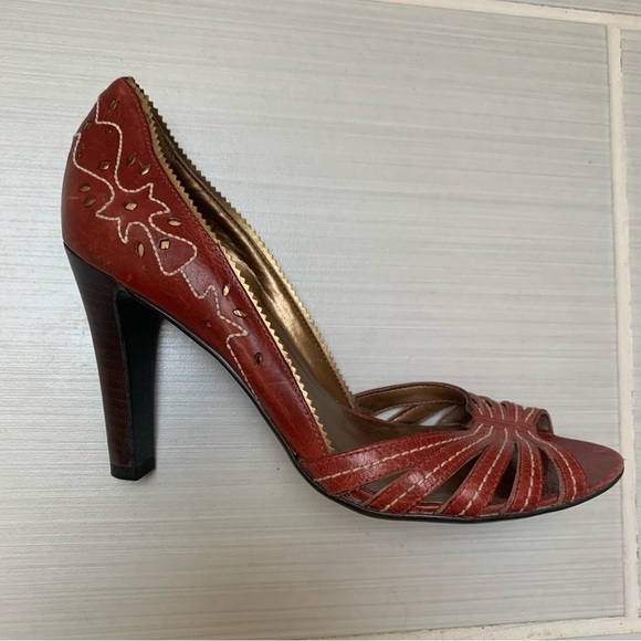 Carlos by  Carlos Santana High Heels Open Toe Red/Orange Dusk 8.5 - Picture 12 of 12
